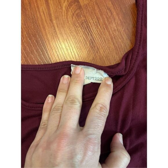 Dept222 Burgundy top with Aztec sleeves. Size Large - Picture 3 of 10